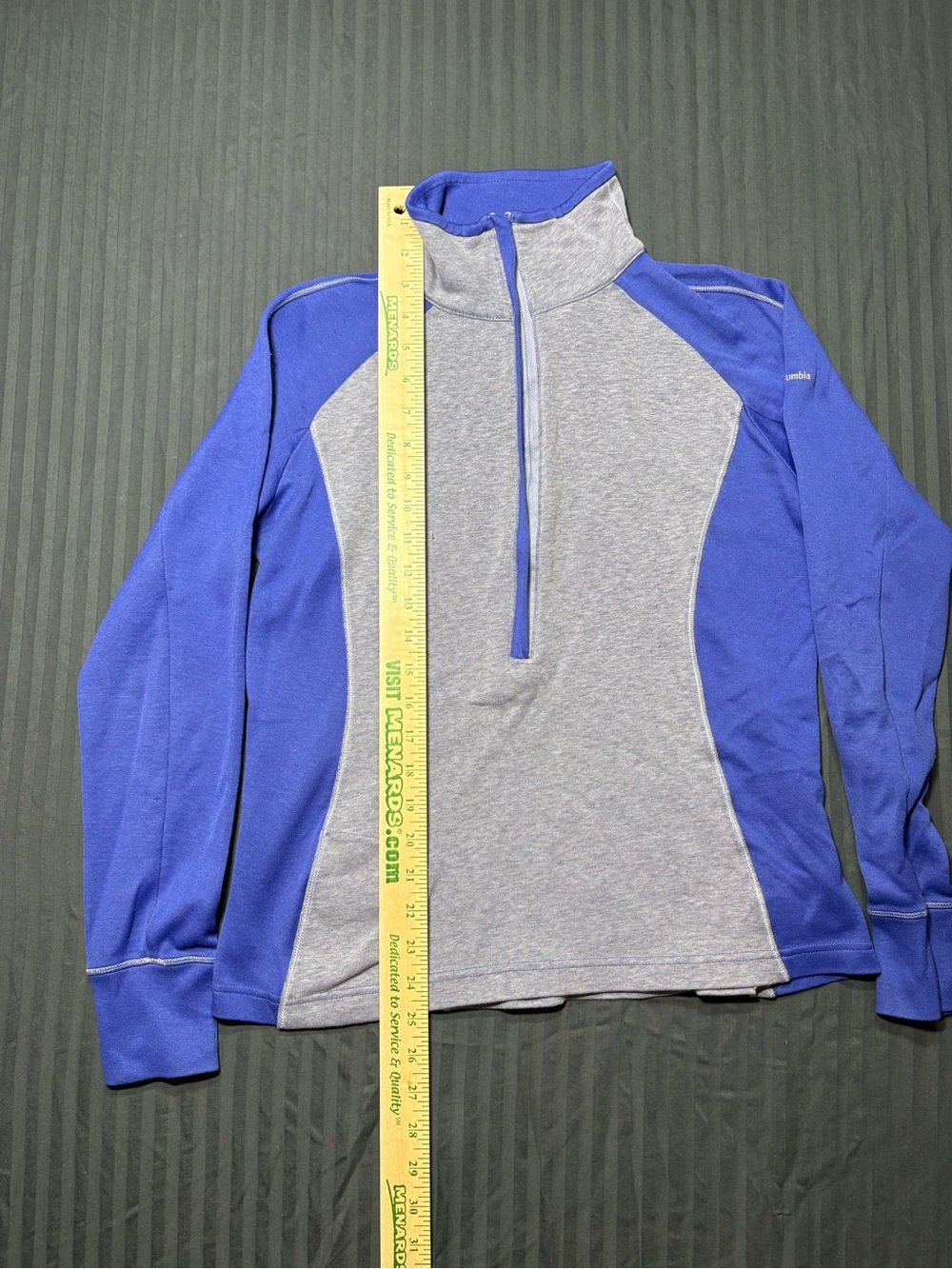 Columbia Women's Long Sleeve Half-Zip Top - Blue & Gray